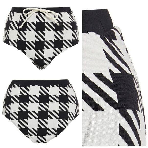 NWOT|SOLID & STRIPED Monika Houndstooth Bikini Bottoms, XS - Picture 2 of 8